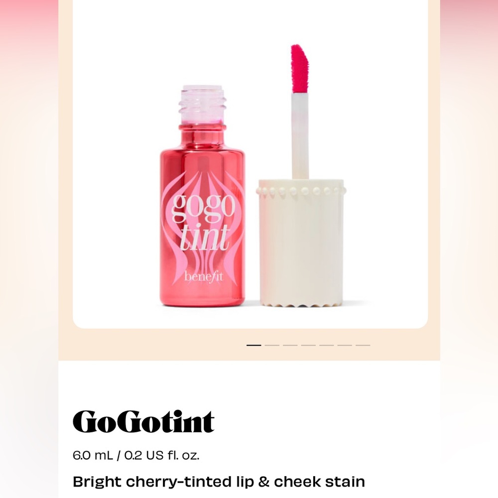 NWT Benefit GoGotint Bright cherry-tinted lip & cheek stain